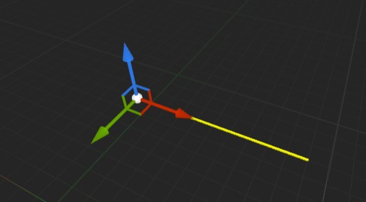 A screenshot of a yellow line being drawn on the X axis.
