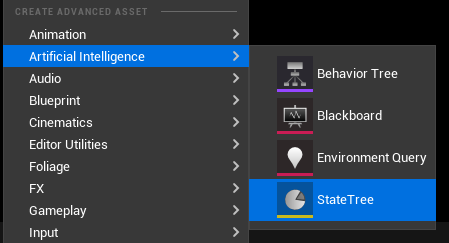 StateTree asset type categorized under Artificial Intelligence